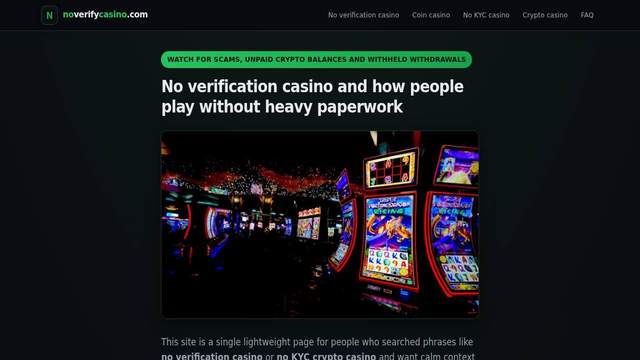 NoVerify Casino casino screenshot